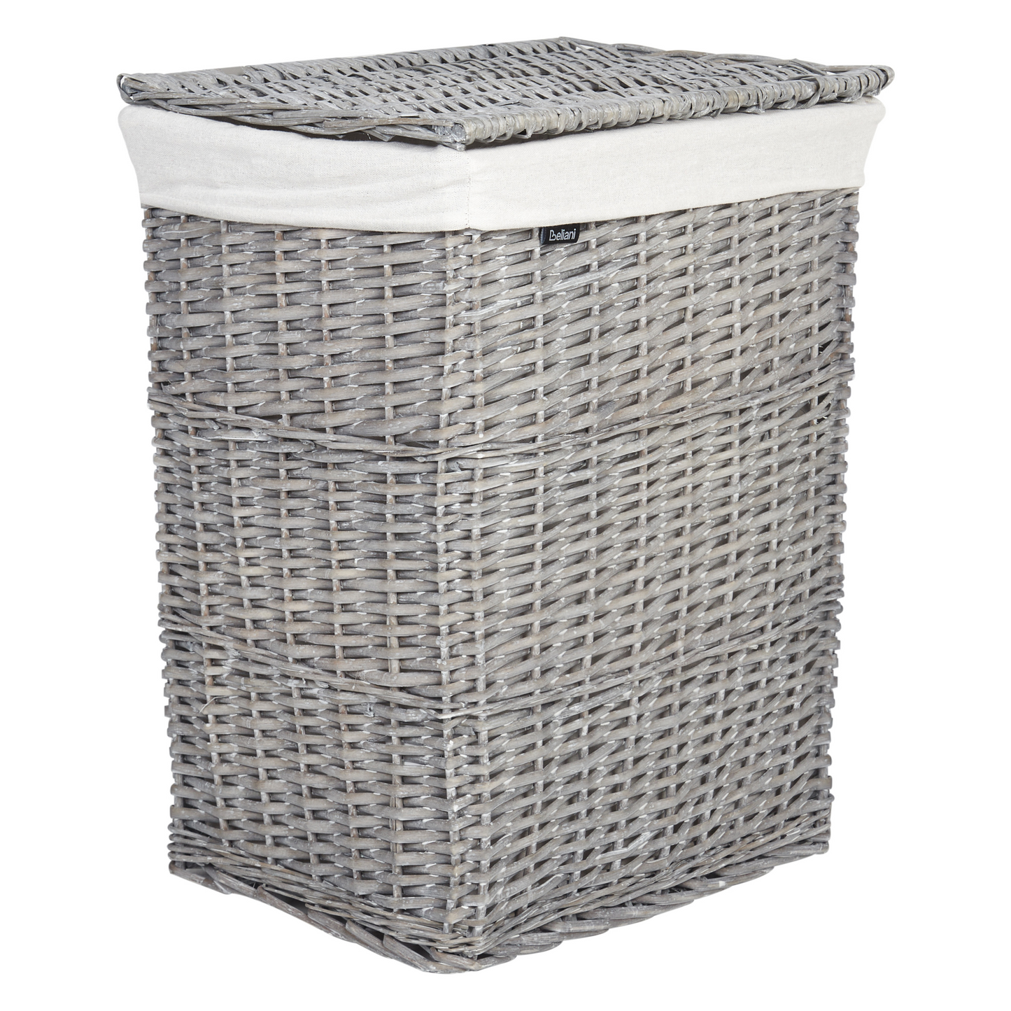 Grey Willow Set Of Five Laundry Storage Wicker Baskets With Removable White Linings
