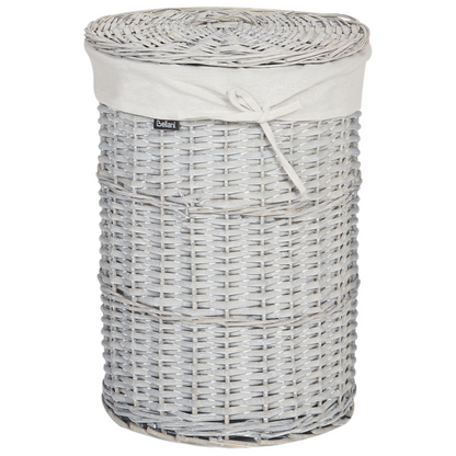 White Willow Laundry Basket Set With Removable Fabric Liner