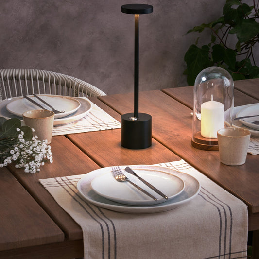Table Lamp Wireless Black Iron Aluminium Indoor Outdoor Modern