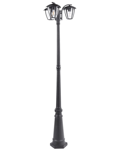 3 Light Black Aluminum Garden Lamp Post With Modern Shade