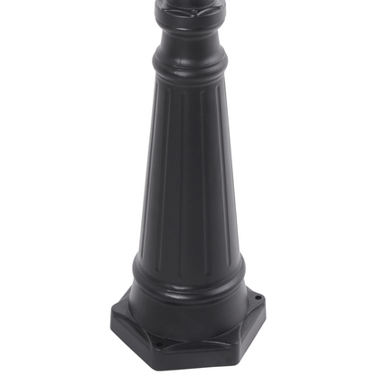 3 Light Black Aluminum Garden Lamp Post With Modern Shade