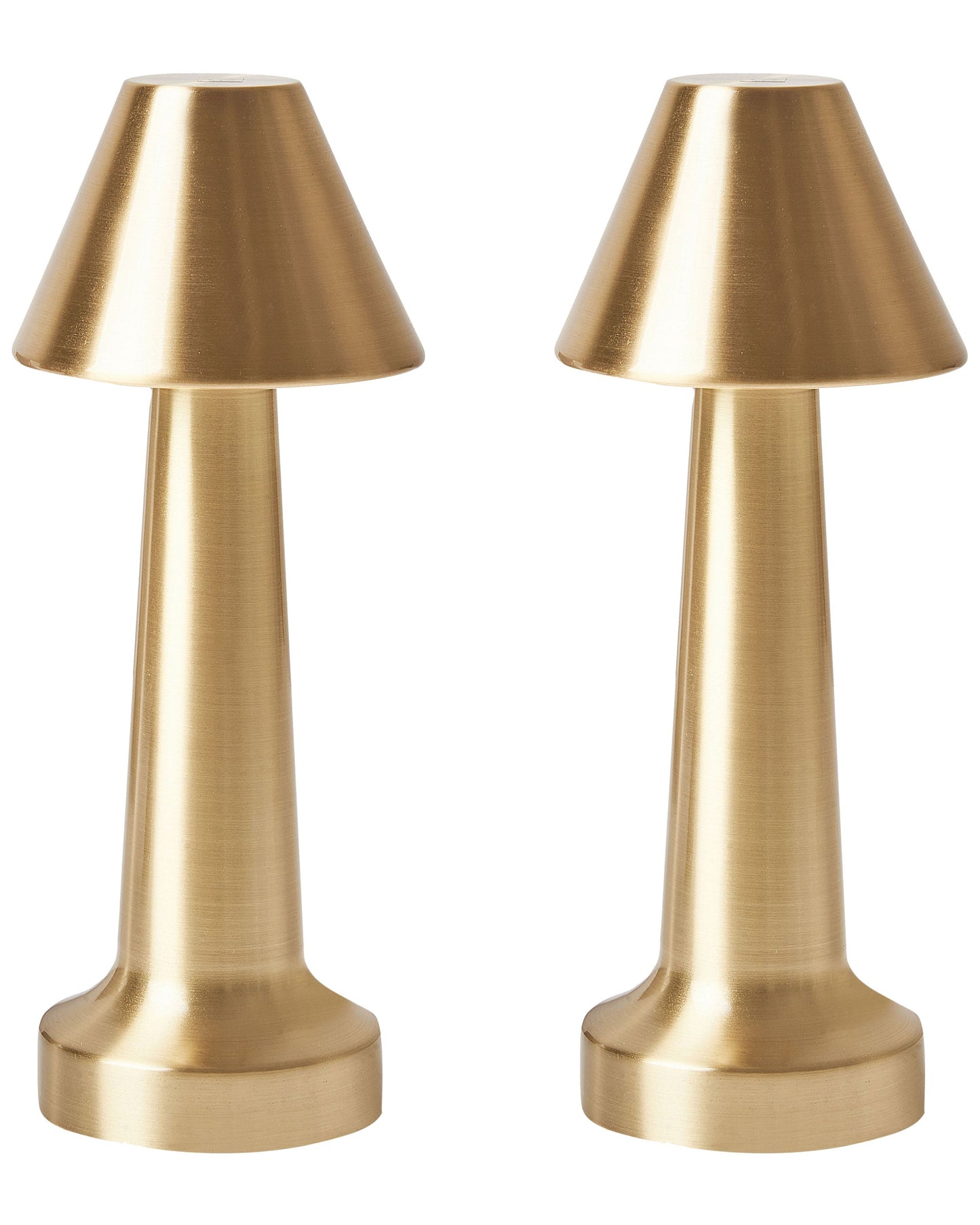 Set of 2 Gold Wireless Table Lamps With Touch Dimmer