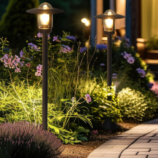 Bollard Light Black Aluminum 98cm Modern Garden Path Lamp
