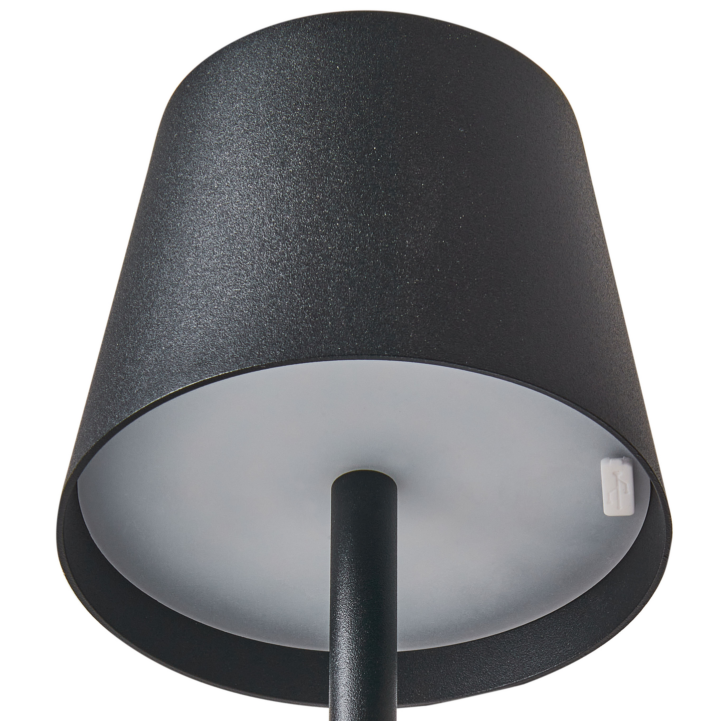 Black Iron Floor Lamp Indoor Outdoor Modern With Touch Switch Three Temperature Modes USB Charging