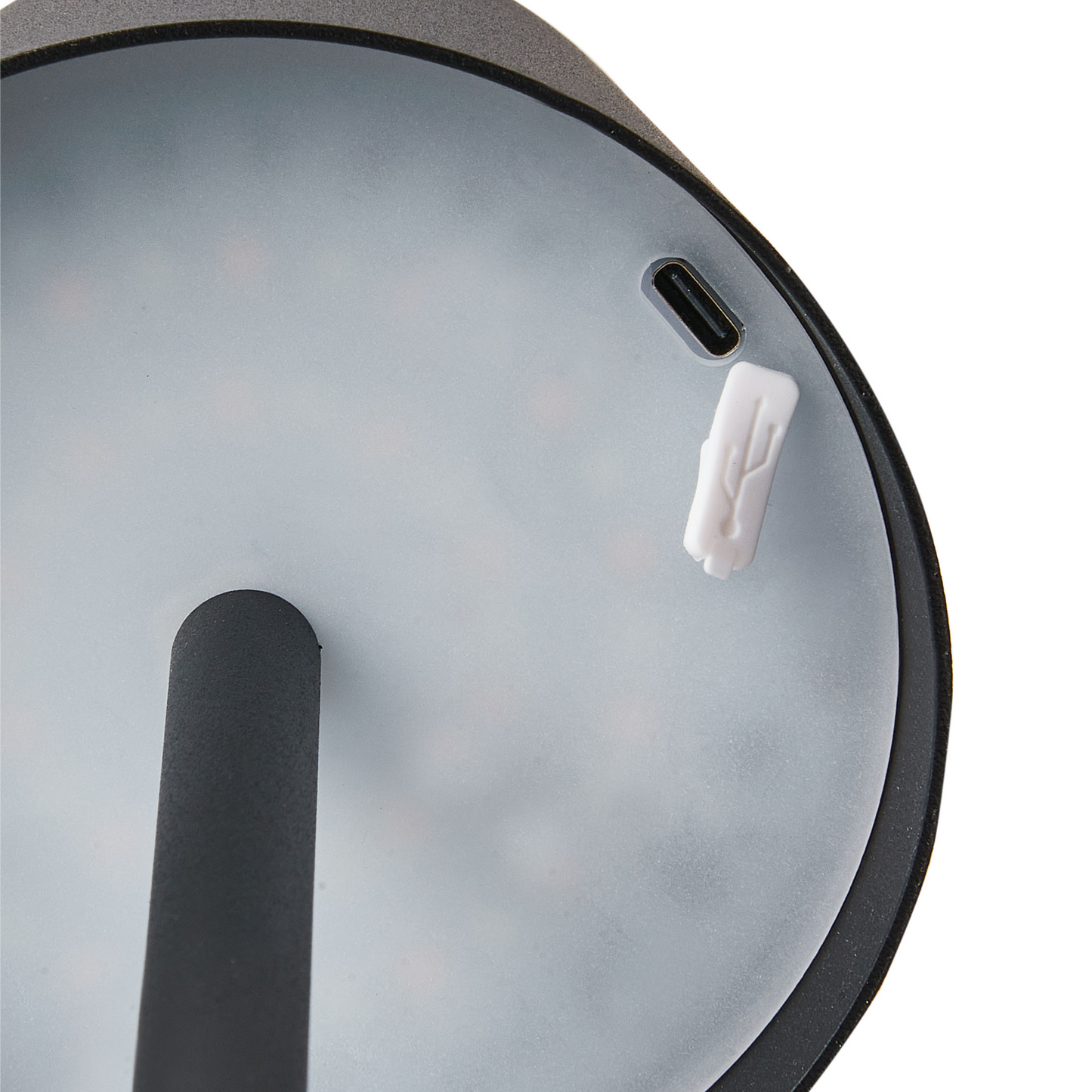 Black Iron Floor Lamp Indoor Outdoor Modern With Touch Switch Three Temperature Modes USB Charging