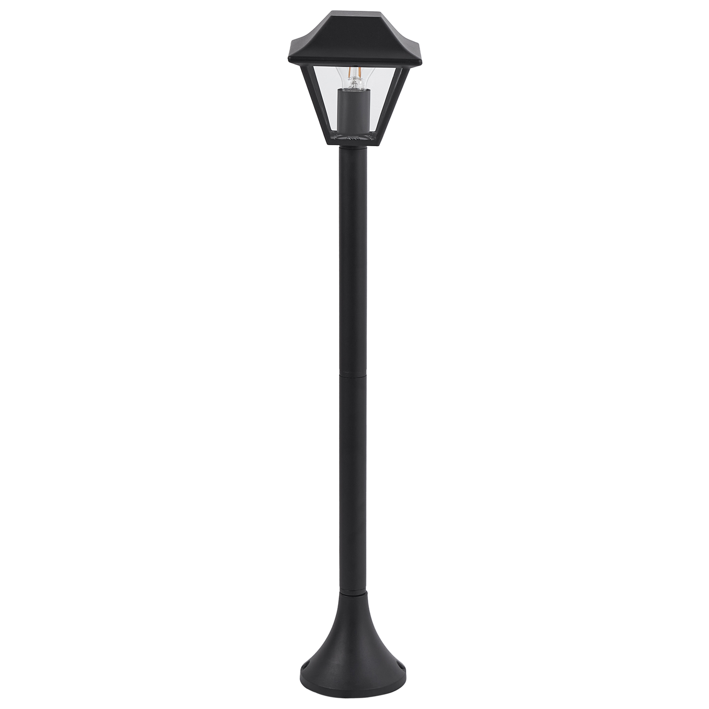 Bollard Light Black Aluminum 94cm Outdoor Path Lamp Modern
