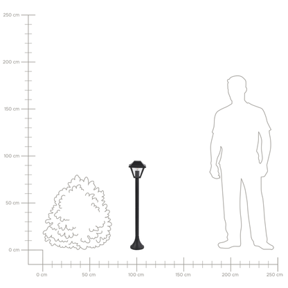 Bollard Light Black Aluminum 94cm Outdoor Path Lamp Modern