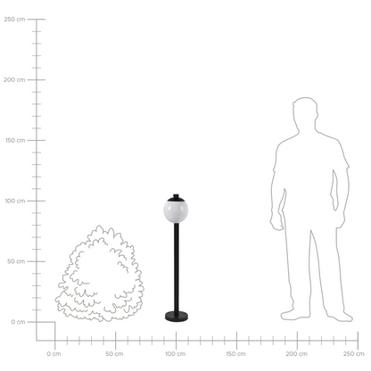 Bollard Light Black Aluminum 105cm Outdoor Path Lamp Exterior Modern Design