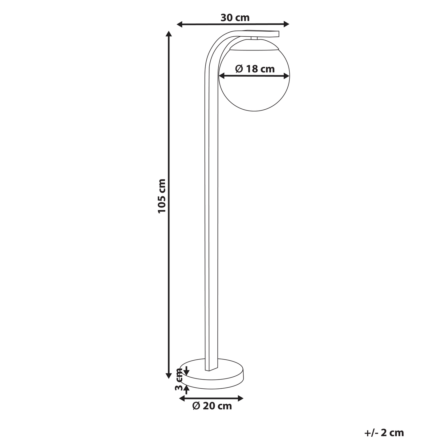 Bollard Light Black Aluminum 105cm Outdoor Path Lamp Exterior Modern Design