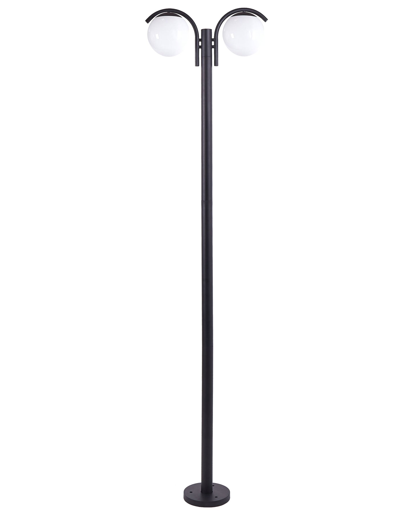 2 Light Black Lamp Post with Aluminium Synthetic Shade