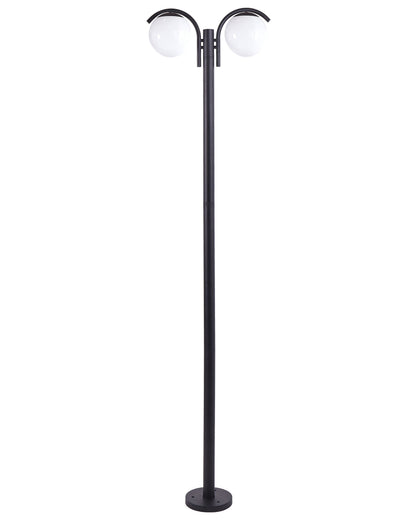 2 Light Black Lamp Post with Aluminium Synthetic Shade