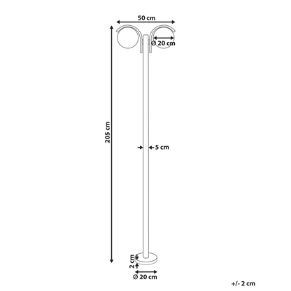2 Light Black Lamp Post with Aluminium Synthetic Shade