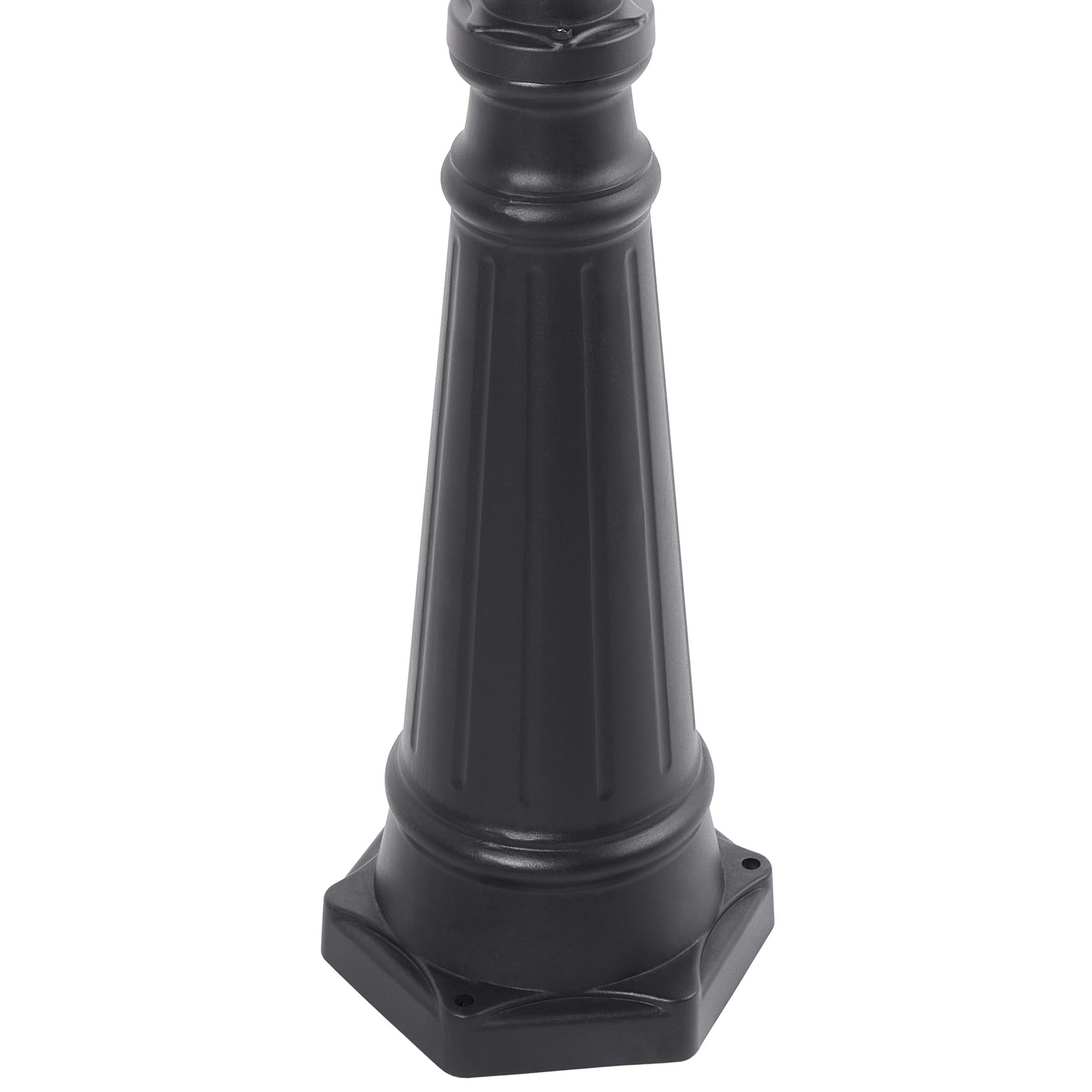 3 Light Lamp Post Black Aluminium Synthetic Shade Outdoor