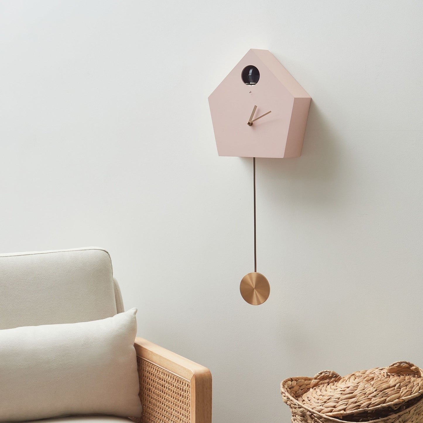 Brand X Pink Wall Cuckoo Clock 24x63 Cm Modern House Design Pendulum For Kids Living Room Decor