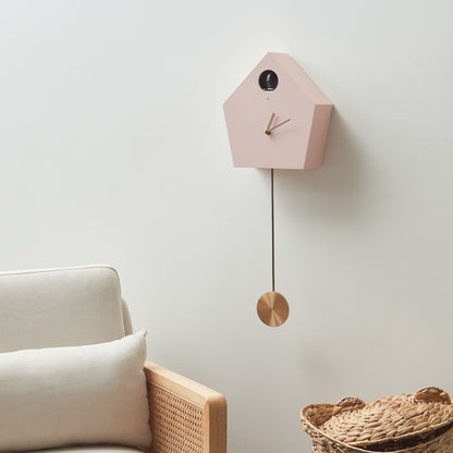 Brand X Pink Wall Cuckoo Clock 24x63 Cm Modern House Design Pendulum For Kids Living Room Decor