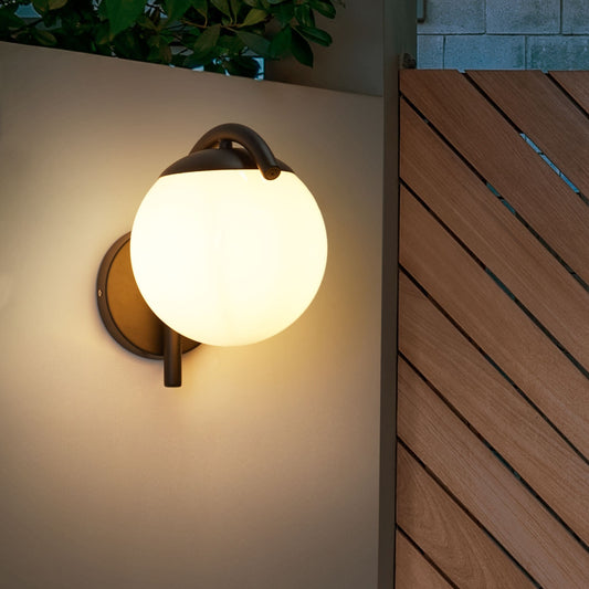Black Outdoor Wall Light Matte Aluminium Sconce