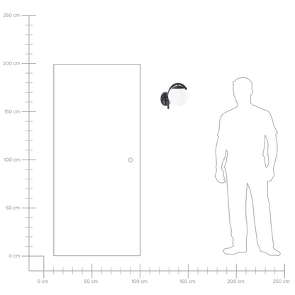 Black Outdoor Wall Light Matte Aluminium Sconce