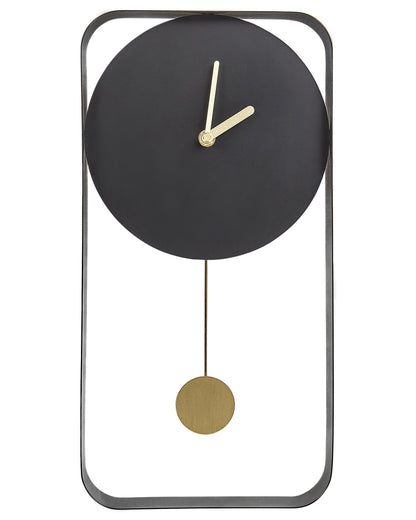 Servoz Wall Clock Pendulum Decorative Minimalist Black 21 x 40cm