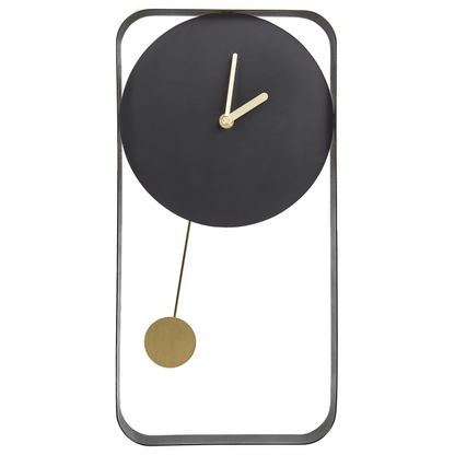 Servoz Wall Clock Pendulum Decorative Minimalist Black 21 x 40cm