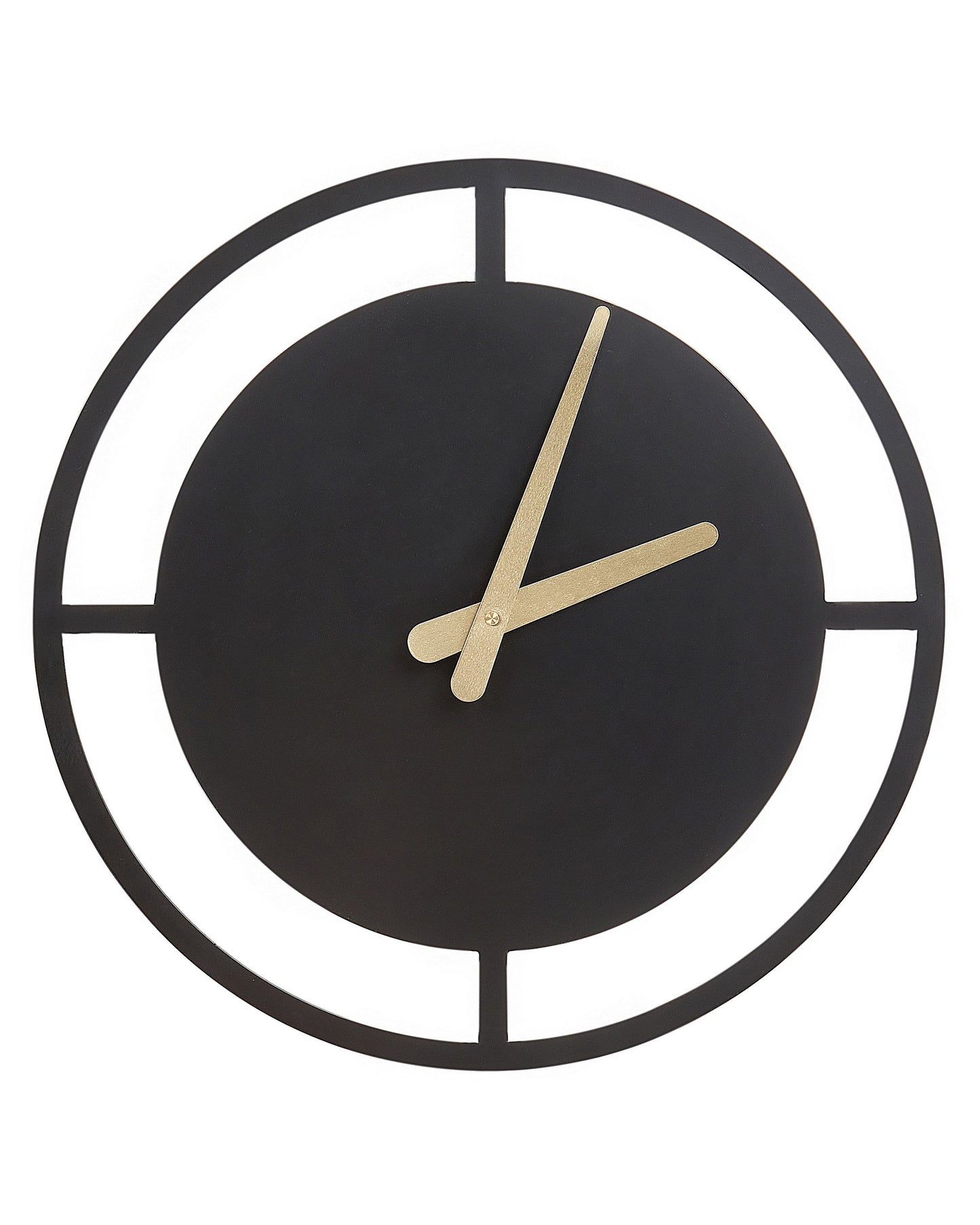Nexa Home Wall Clock Black Steel 40cm Minimalist Modern Design With Gold Hands Elegant Timepiece
