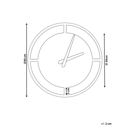 Nexa Home Wall Clock Black Steel 40cm Minimalist Modern Design With Gold Hands Elegant Timepiece