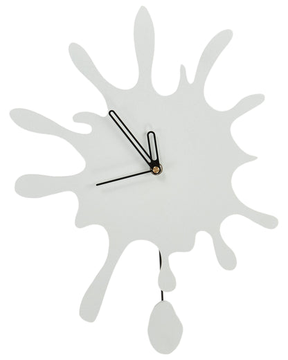 Lumina Wall Clock White MDF Metal 27 x 37 cm Decorative Pendulum No Numbers Living Room Decor