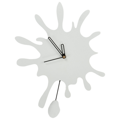 Lumina Wall Clock White MDF Metal 27 x 37 cm Decorative Pendulum No Numbers Living Room Decor