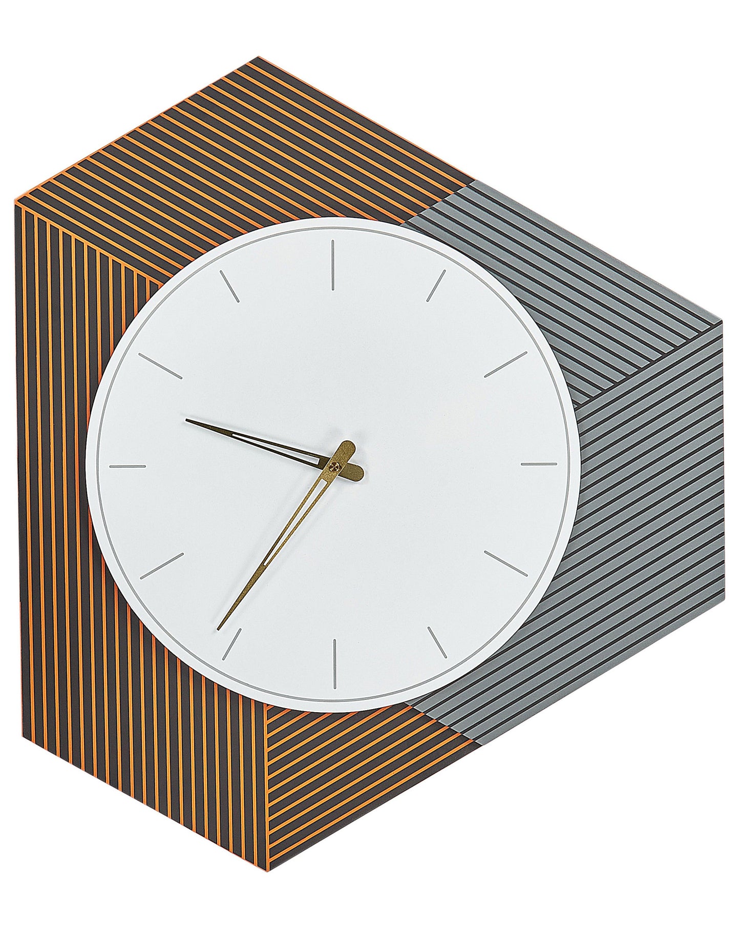 NovaHome Wall Clock White Grey Orange 52x60cm No Numbers Dial