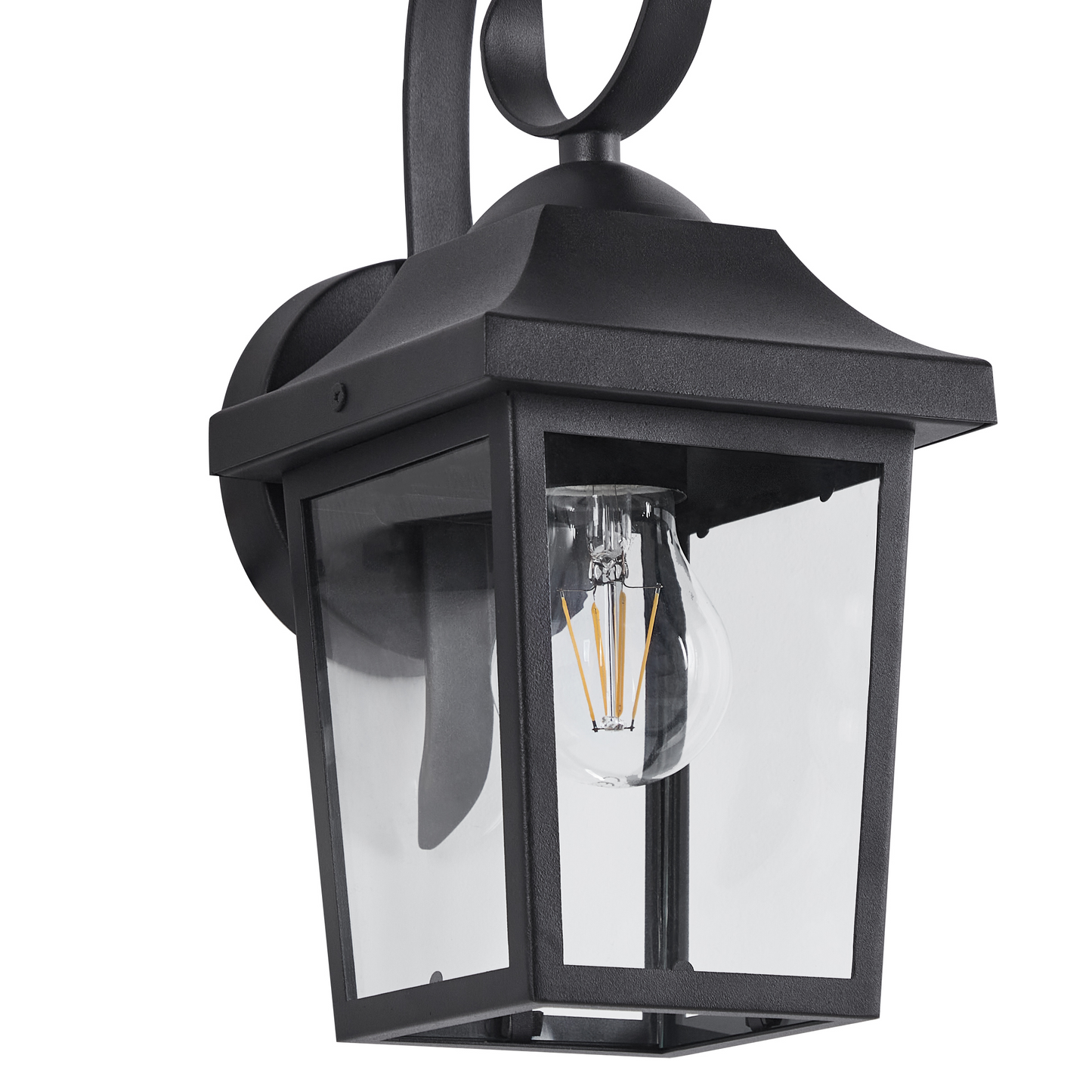Outdoor Wall Light Black Sconce Matte Modern Design Waterproof Iron Glass Patio Garden