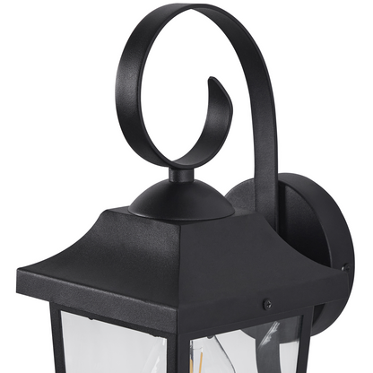 Outdoor Wall Light Black Sconce Matte Modern Design Waterproof Iron Glass Patio Garden