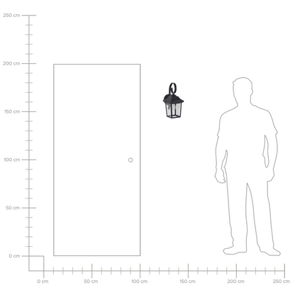 Outdoor Wall Light Black Sconce Matte Modern Design Waterproof Iron Glass Patio Garden