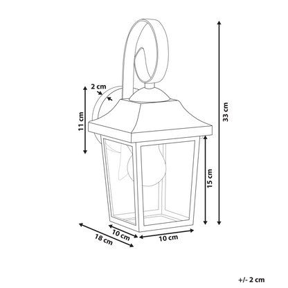 Outdoor Wall Light Black Sconce Matte Modern Design Waterproof Iron Glass Patio Garden