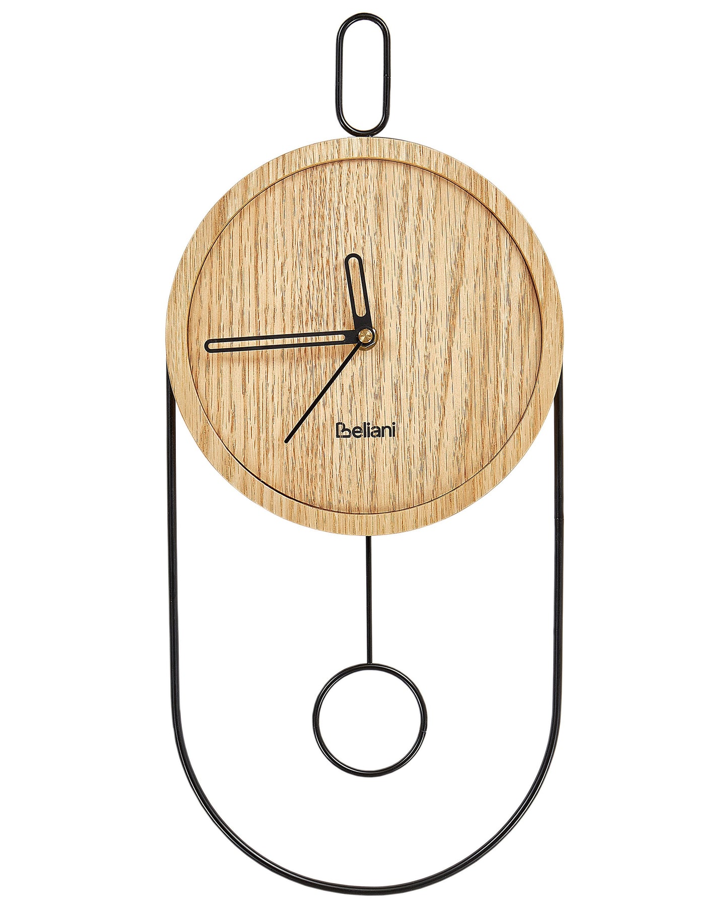 LuminaHome Pendulum Wall Clock Light Brown 20x45 cm MDF Metal