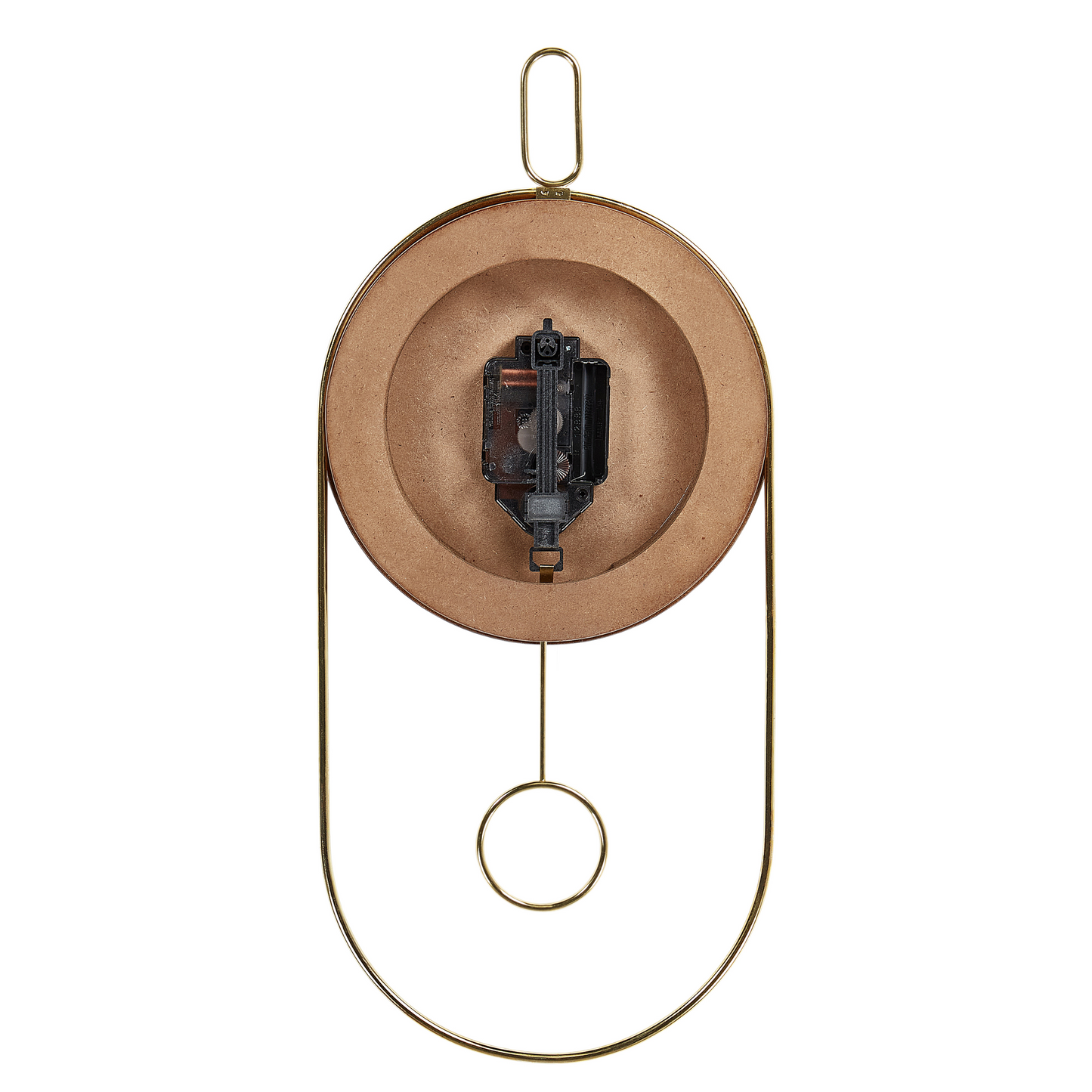 Timberline Home Dark Brown MDF Metal Wall Clock 20 x 45 cm Pendulum Minimalist Design