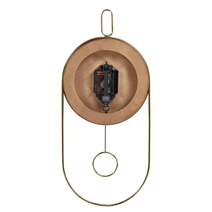 Timberline Home Dark Brown MDF Metal Wall Clock 20 x 45 cm Pendulum Minimalist Design