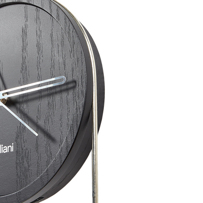 NovaLiving Wall Clock Black MDF Metal 20 x 45 cm Pendulum No Numbers