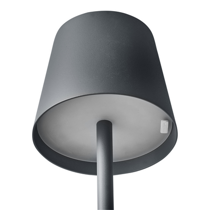 Table Lamp Dark Grey Aluminium Wireless Indoor Outdoor With Touch Switch USB Charging