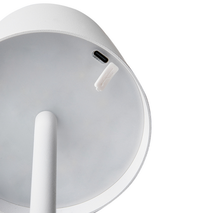 White Aluminium Wireless Table Lamp With Touch And USB Cable