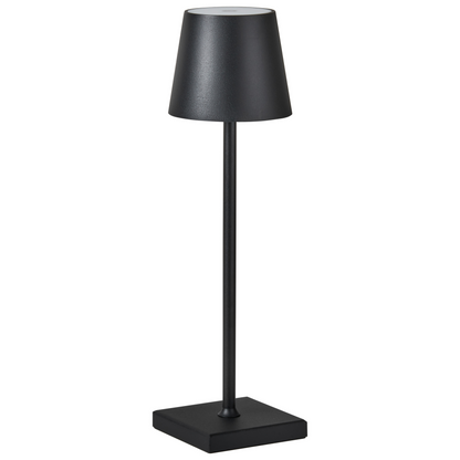 Table Lamp Black Aluminium Outdoor Touch Switch Wireless
