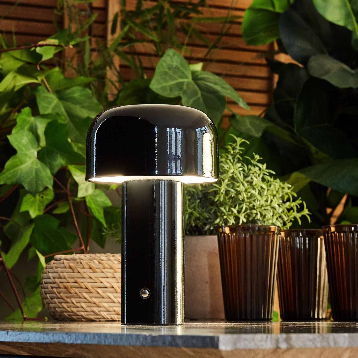 Black Wireless Table Lamp With Touch Dimmer Indoor Outdoor