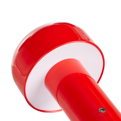 Red Wireless Table Lamp With Touch Dimmer And 3 Modes