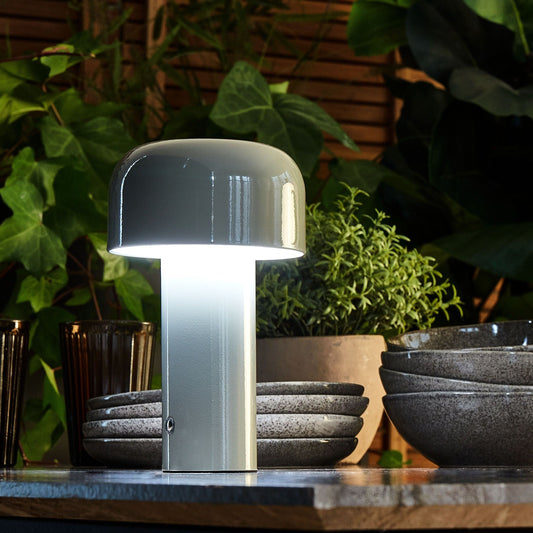 Table Lamp Grey Iron Wireless Touch Dimmer Indoor Outdoor
