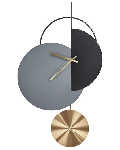 Clocks Wall Clock Minimalist Grey Black Gold Pendulum 32 x 60