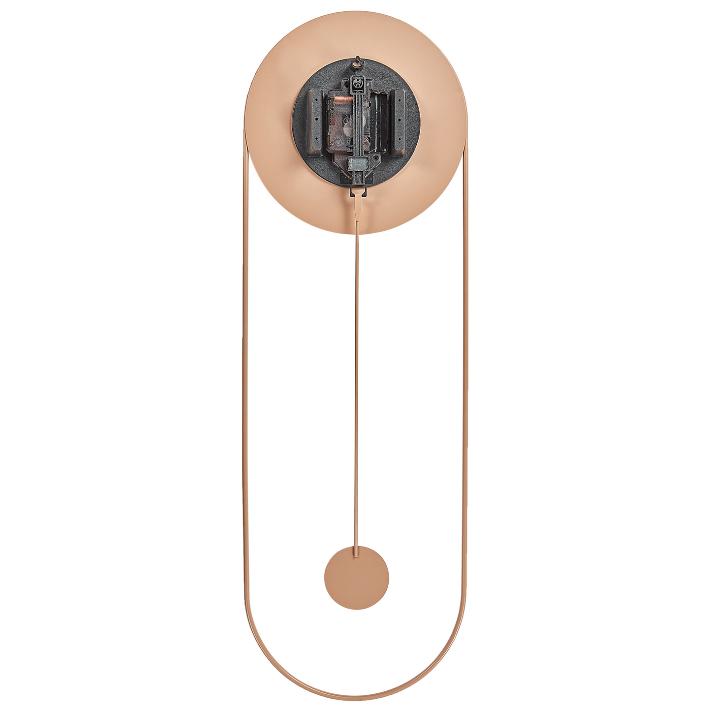 Pink Wall Clock No Numerals 20 x 62cm Oval Pendulum