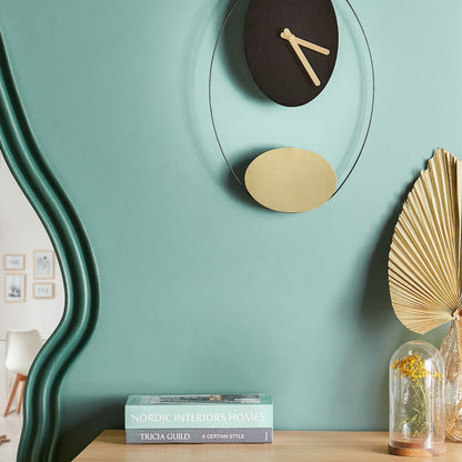Wall Clock Black Gold Minimalist 31 x 45cm