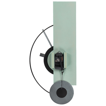 Green Wall Clock 31 x 63cm Minimalist Metal No Numbers