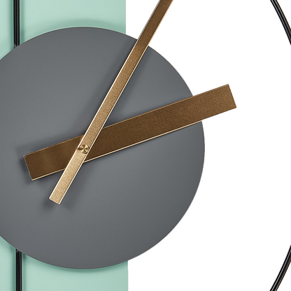 Green Wall Clock 31 x 63cm Minimalist Metal No Numbers