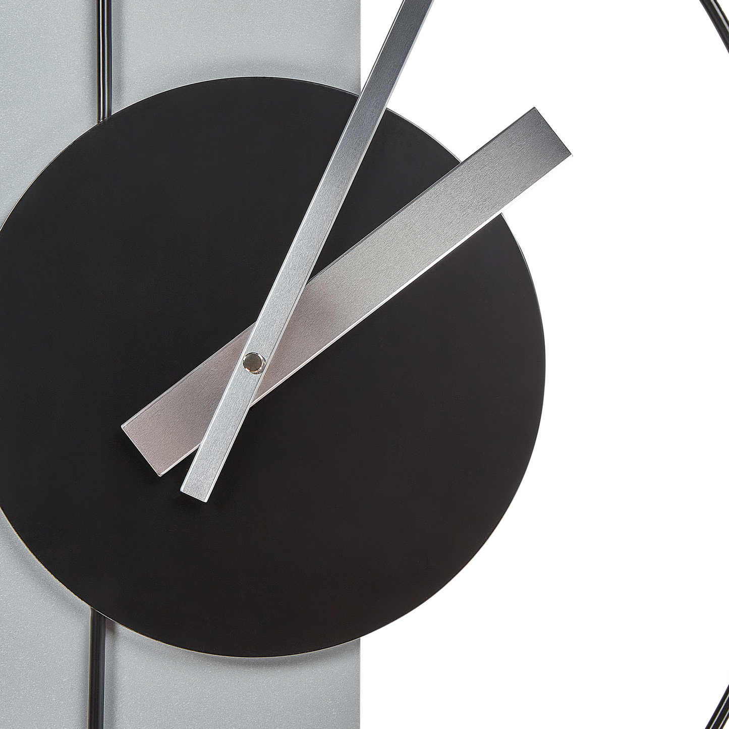 Grey Steel Wall Clock 31 x 63cm Modern Minimalist No Numbers