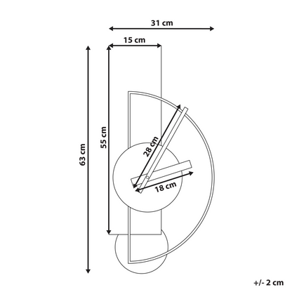 Grey Steel Wall Clock 31 x 63cm Modern Minimalist No Numbers