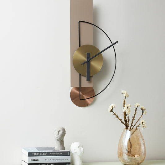 Wall Clock Beige Steel 31 x 63cm Minimalist Geometric Design